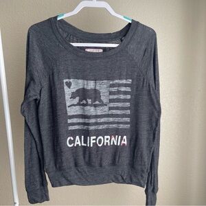 Reflex Floral Patch Graphic long sleeve Tee - Charcoal, Red